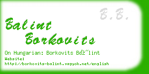 balint borkovits business card